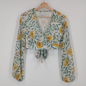 Zara Chiffon Tie Back Crop Top